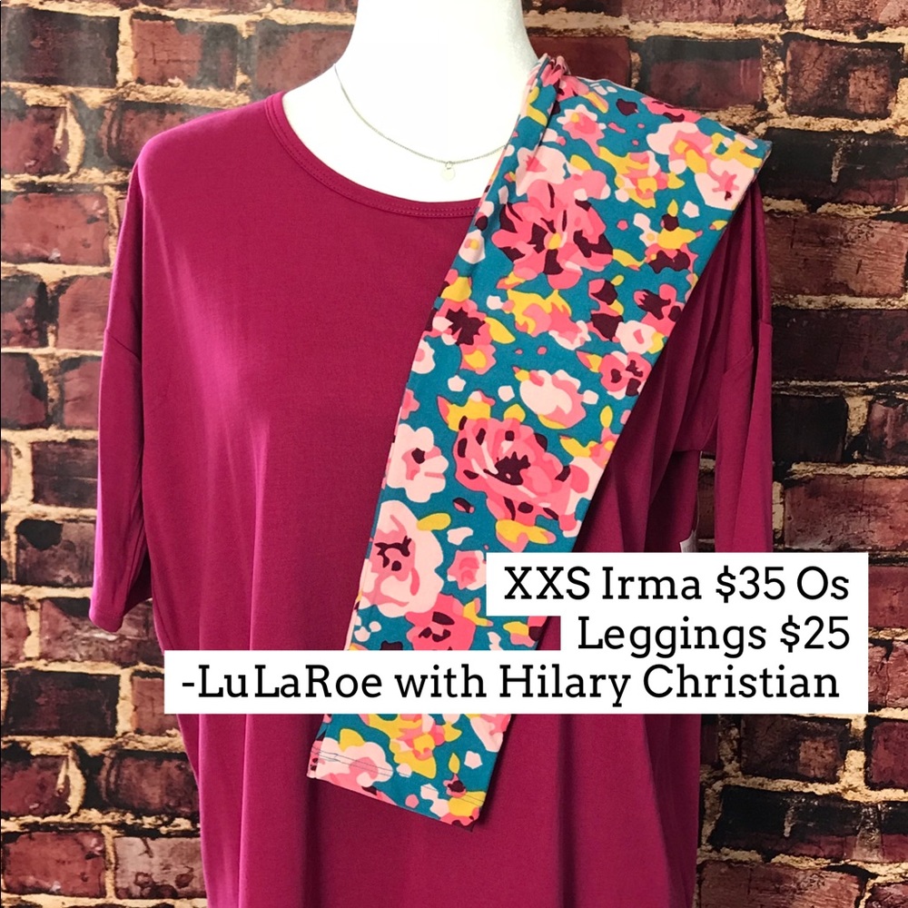LuLaRoe outfit, NWT! XXS IRMA paired with OS